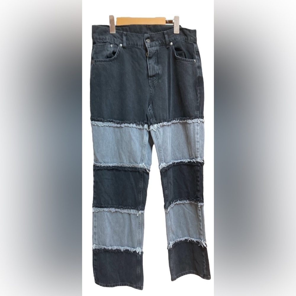 RAGGED Jeans Women's‎ Size 30 – Black & Grey Distressed Frayed Button Fly Denim